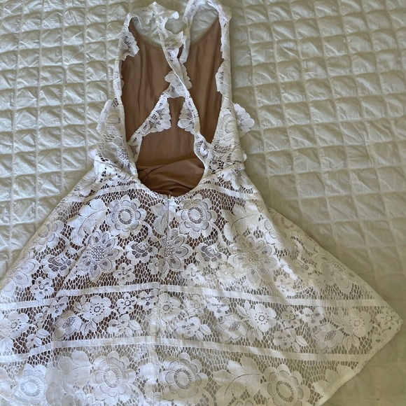 For Love And Lemons  white Lace Ruffled Fit-and-Flare Sundress - Picture 6 of 11